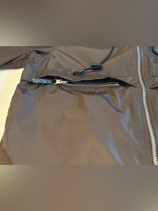 Banana Republic Men's Small  Brown Hooded Windbreaker - Picture 11 of 15